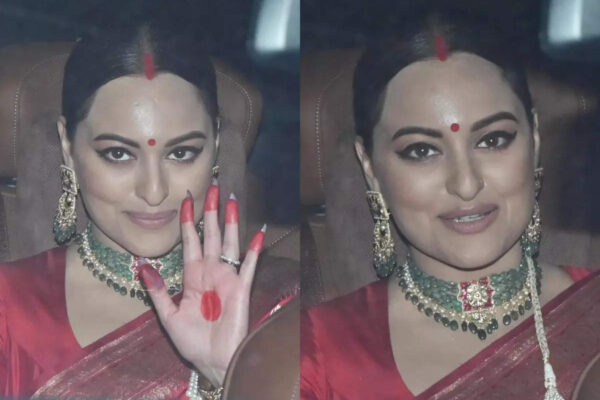 Sonakshi weds Zaheer: Sonakshi Sinha debuts sindoor look, stuns in red silk sari and gajra at wedding reception