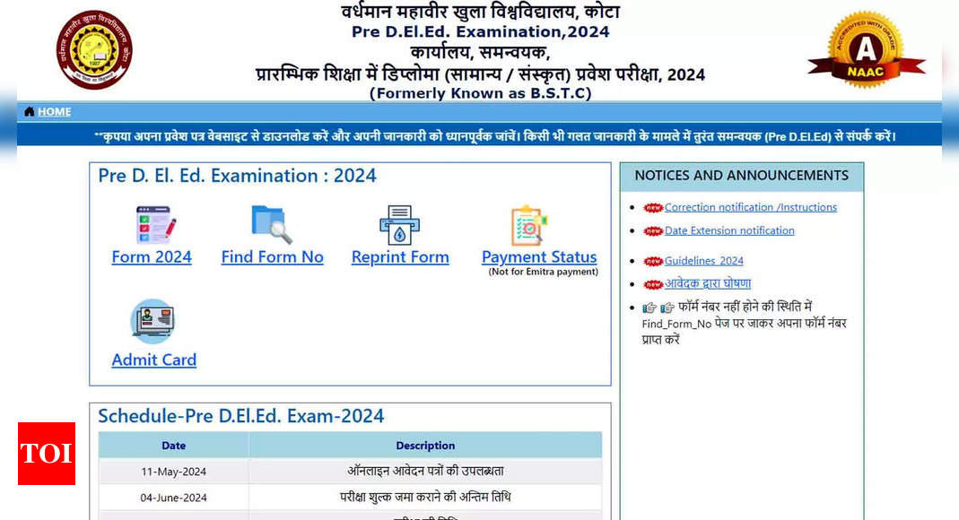 Rajasthan BSTC Admit Card 2024 Released at predeledraj2024.in: Download Your Pre D.El.Ed Call Letter Here