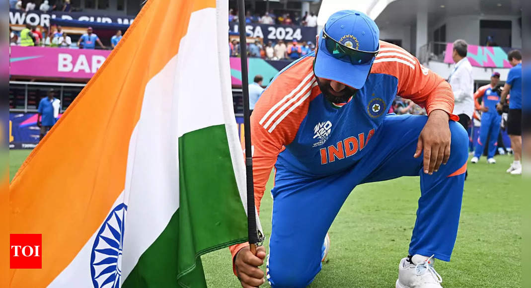 Rohit Sharma updates profile picture with tricolour flag installation moment in Barbados | Cricket News