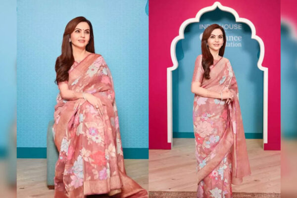 Nita Ambani teams up Banarasi sari with French lace blouse for India House visit in Paris |