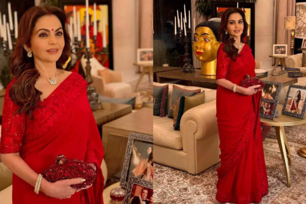 Nita Ambani just redefined elegance with her retro red sari |