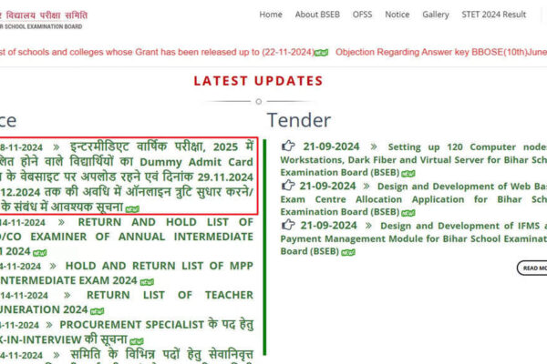 BSEB dummy admit cards for inter and matric exams 2025 out: Correct errors by December 5