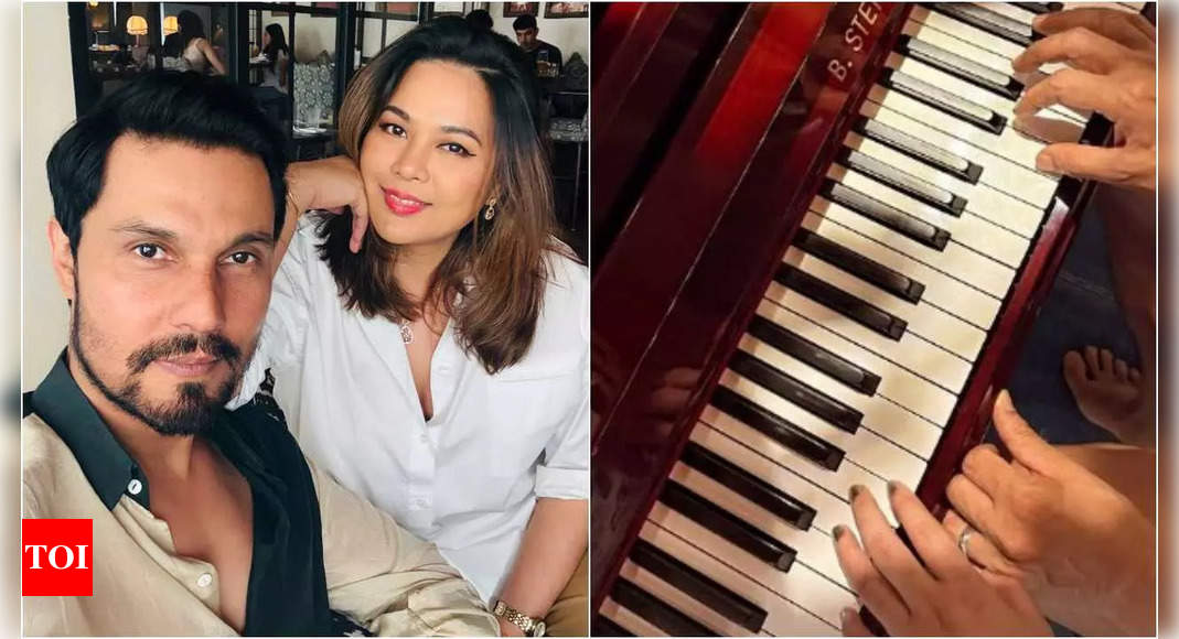 Randeep Hooda and Lin Laishram celebrate their first wedding anniversary with love, tradition and piano lesson | Hindi Movie News